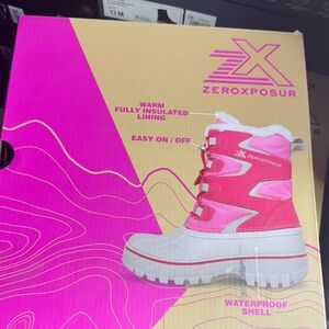 ZeroXposur Kids Pink and White Waterproof Boots